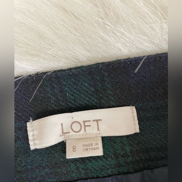 Loft black watch Plaid Green and Black Women's Skirt 8 - Picture 5 of 13